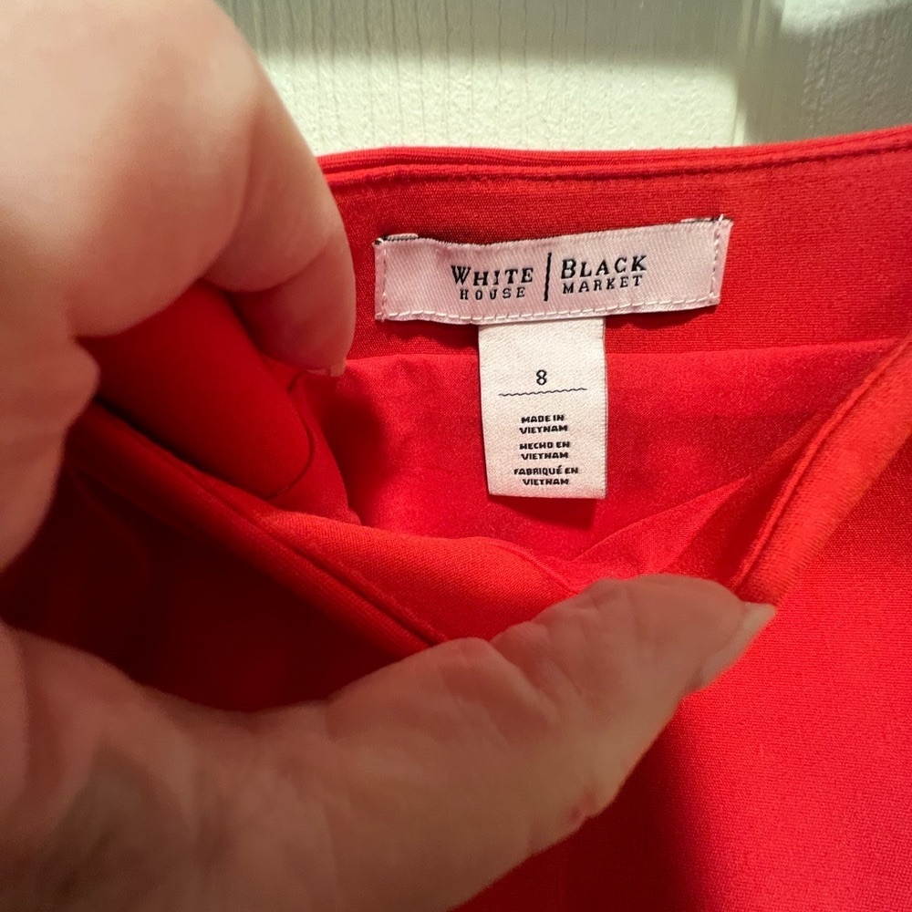 White House Black Market Red-Orange Pencil Skirt Size-8 - Picture 6 of 8